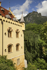 Hohenschwangau Castle (Schloss Hohenschwangau) at Hohenschwangau village. Bavaria. Germany