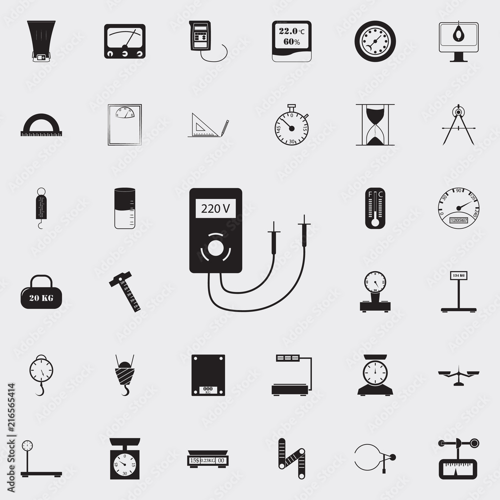 Poster ammeter icon. detailed set of measuring elements icons. premium quality graphic design sign. one of 