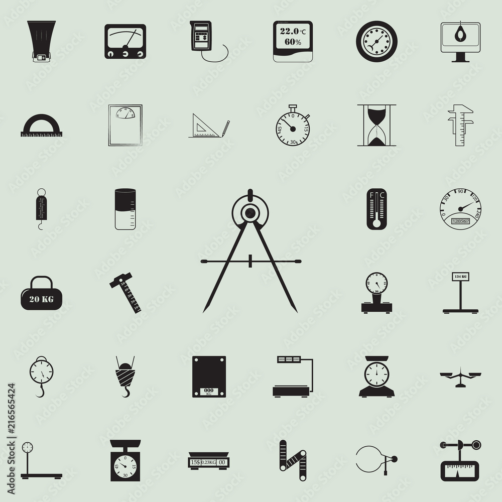 Poster compass icon. detailed set of measuring elements icons. premium quality graphic design sign. one of 