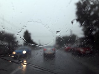 Driving during torrential rain - bad visibility