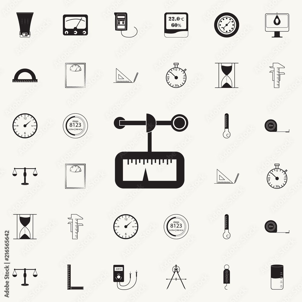 Poster anemometer icon. detailed set of measuring elements icons. premium quality graphic design sign. one 