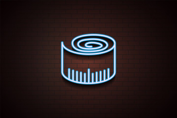 tape measure icon in Neon