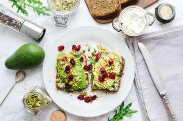 Healthy avocado toasts