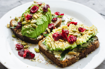 Healthy avocado toasts