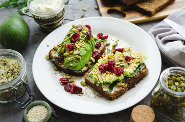Healthy avocado toasts