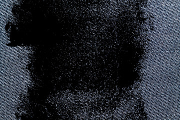 Grunge dirty Blue denim macro texture with seam for jeans background