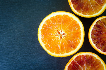 Sliced blood oranges texture