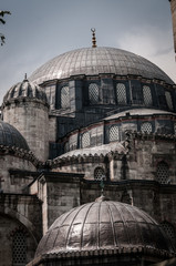 Fototapeta premium The domes of the Sherazade Mosque, Istanbul, Turkey