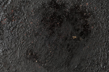 Black texture of burnt metal