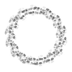 Shoes prints circle