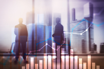 Financial growth graph. Sales increase, marketing strategy concept.