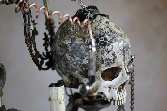 Steampunk teschio tatuato
