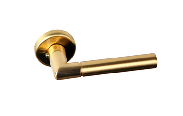 door handles / modern golden door handles on a white background in close-up