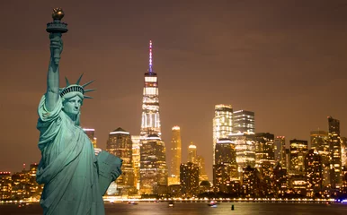 Foto op Plexiglas New York City Manhattan downtown skyline © Gary
