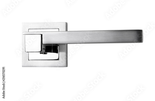 Door Handles Modern Silver On A White Background In Door Handles Modern Silver On A White Background In Close Up