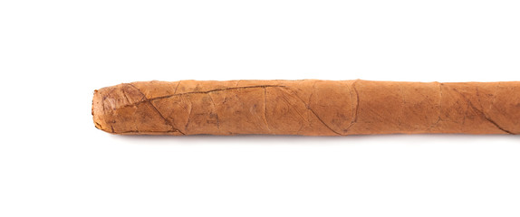 The long cigar isolated on a white background