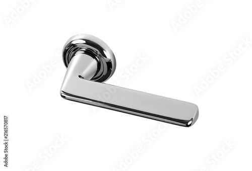 Door Handles Modern Silver On A White Background In Door Handles Modern Silver On A White Background In Close Up