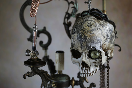 Steampunk teschio tatuato