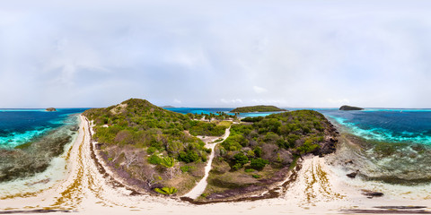 360 degree panorama of Tobago cays