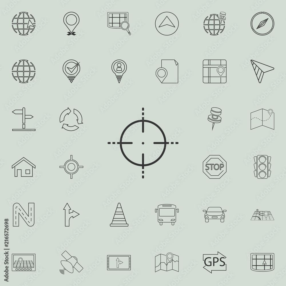 Poster target icon. detailed set of navigation icons. premium quality graphic design sign. one of the colle