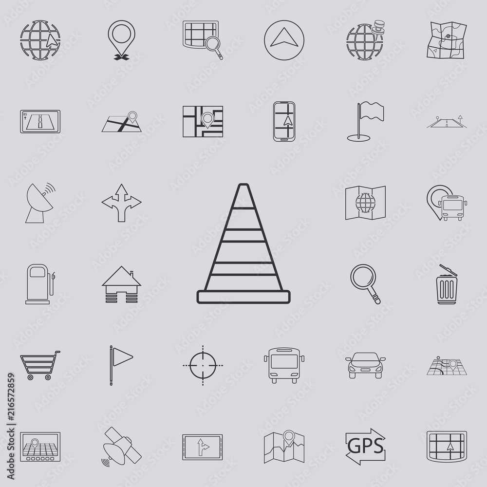 Poster road cone icon. detailed set of navigation icons. premium quality graphic design sign. one of the co