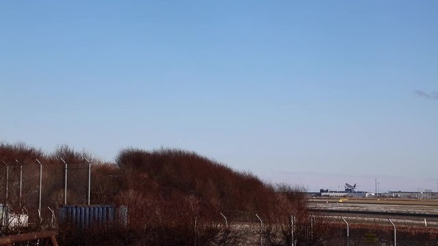 Plane takes off from airport