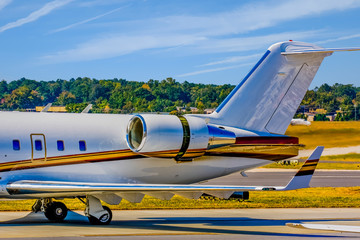 Private Jet Engine and Tail