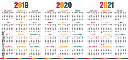 english planning calendar 2019 2021 week starts on monday simple monday start calendar 2019