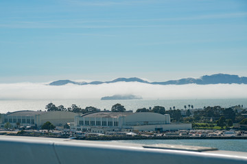 Foggy morning view of Treasure island