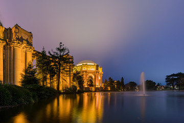 Night view of Palace of Fine Art, San Francisco