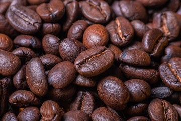 Roasted coffee beans background