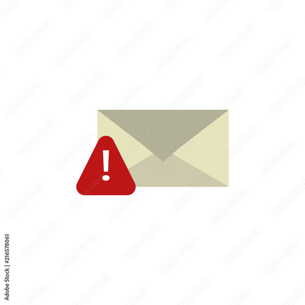 Poster exclamation mark in the letter icon. element of cyber security icon for mobile concept and web apps.