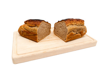 Homemade fresh plumcake isolated on white background