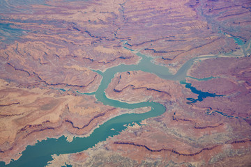 Aerial view of the beautiful Glen Canyon National Recreation Area
