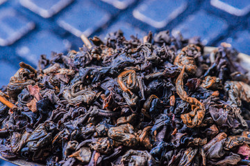 macro shot of fruit tea