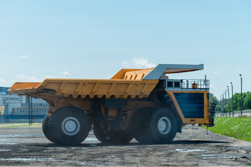 career dump truck on a sunny day, tested