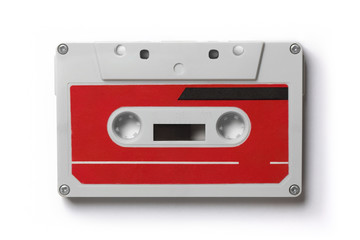 Vintage audio tape, isolated on white background