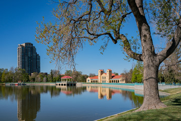 City Park Pavilion with beautiful reflection