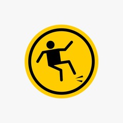 Wet floor sign warning icon design vector