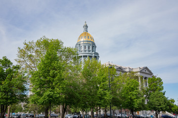 Fototapeta na wymiar Morning view of the historical Colorado State Capitol