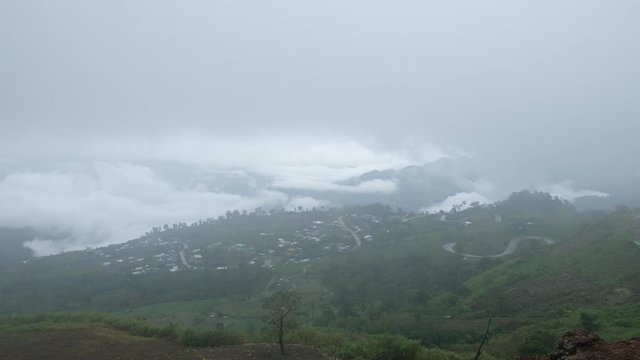 Phetchabun, Thailand-July 28,2018, Panorama view of Phu Tub Berk Viewpoint, Phu Hin Rong Kla National Park, Phetchabun, Thailand.