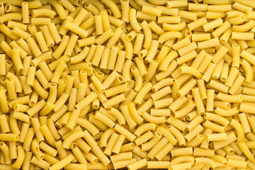 B texture of dried Italian rigatoni pasta