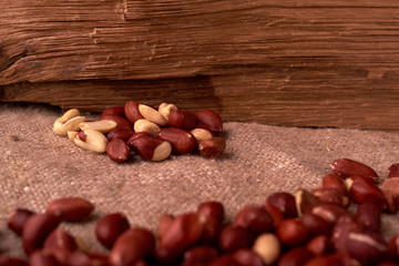 dry peanuts background. close up dry peanuts. Selective focus. nice bokeh