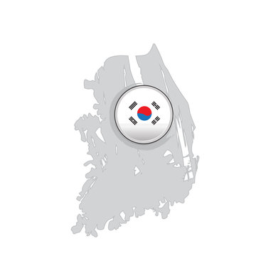 Map of South Korea with a label