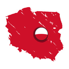 Naklejka premium Map of Poland with a label