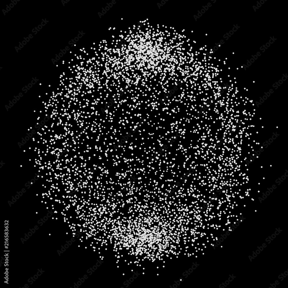 Poster abstract 3d sphere made of points. futuristic technology style. sphere particles. background vector.