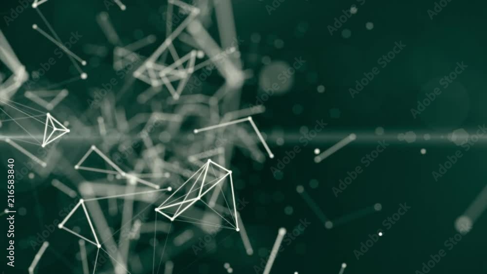 Poster blockchain lines connecting, technology, security, digital geometrical background with moving lines 
