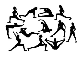 Yoga Woman Silhouettes, art vector design