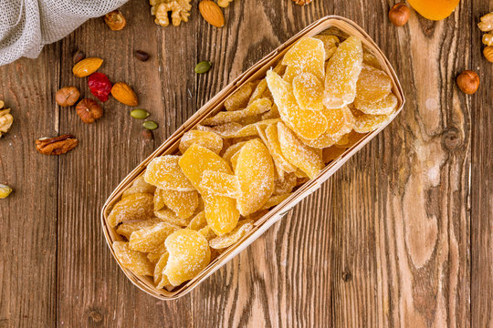 dried ginger in sugar