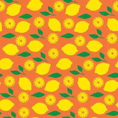 Cute lemon seamless pattern